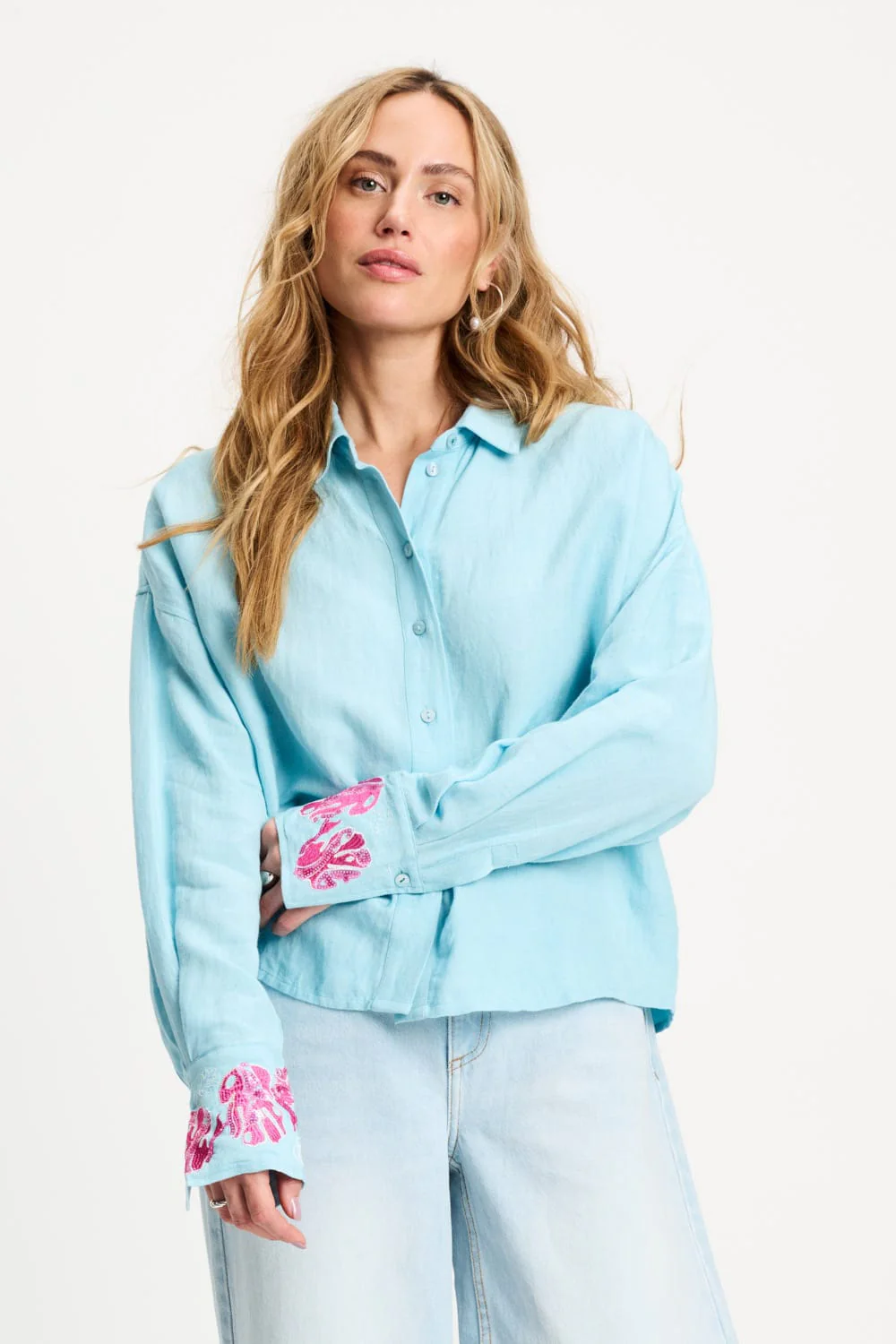 BLOUSE - Blue Sequins Urban Flora - Image 3