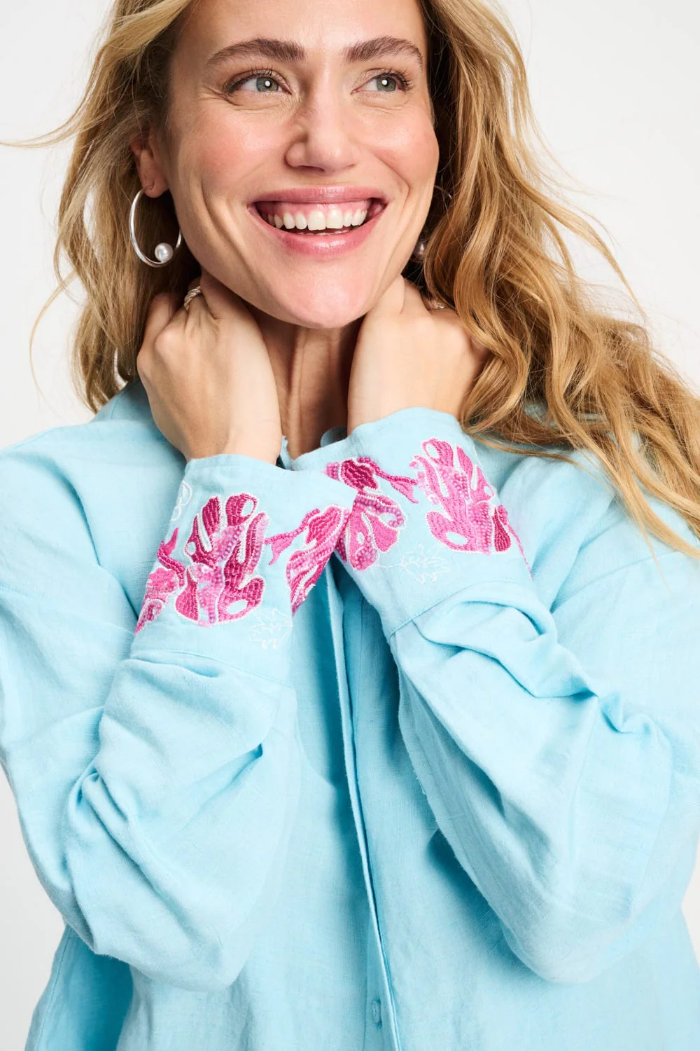 BLOUSE - Blue Sequins Urban Flora - Image 6