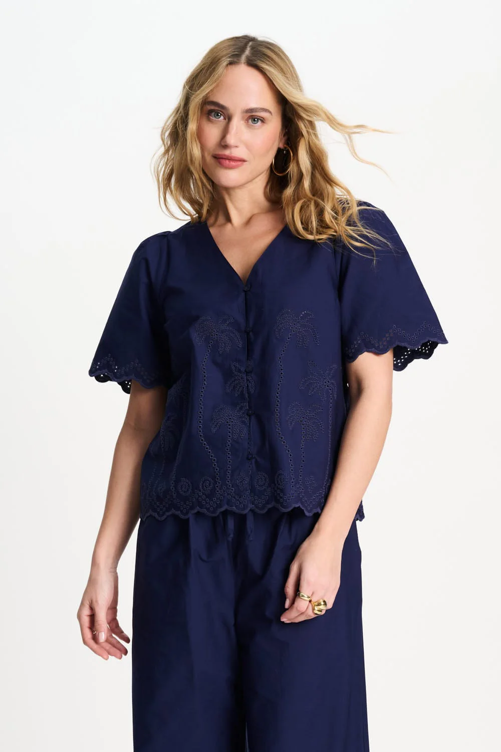 BLOUSE - Broderie Anglaise Night Blue - Image 3