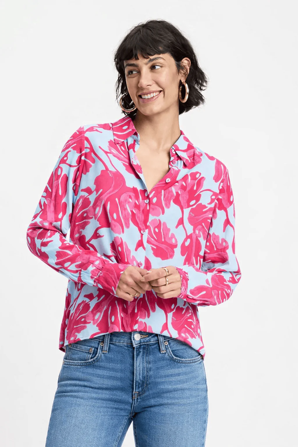 BLOUSE - Mila Urban Flora Blue - Image 3