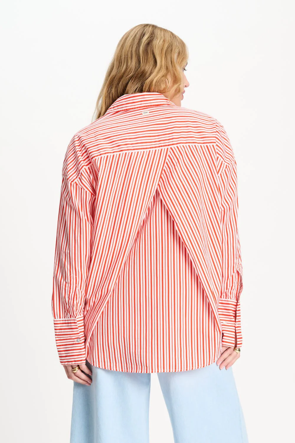 BLOUSE - Poplin Striped Orange - Image 5