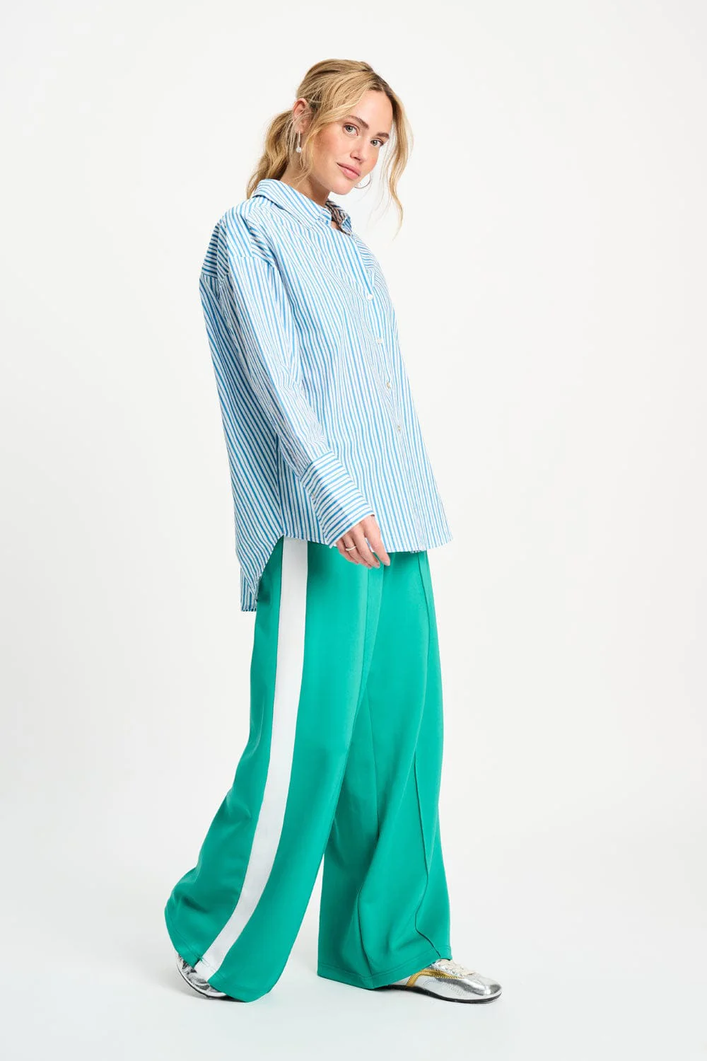 BLOUSE - Poplin Striped Smashing Blue - Image 3