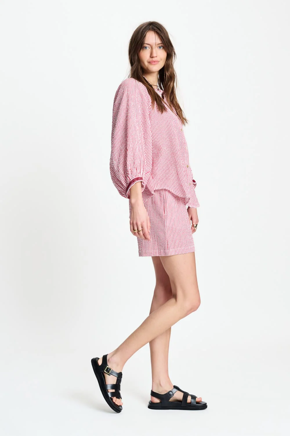 BLOUSE - Seersucker Red White - Image 3
