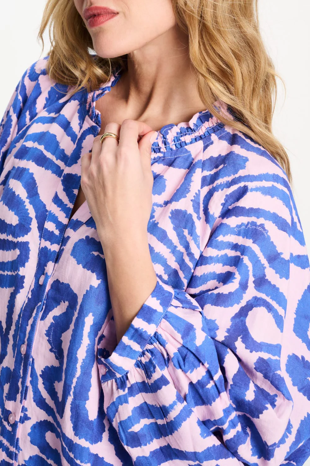 BLOUSE - Waves Pink Linen - Image 7