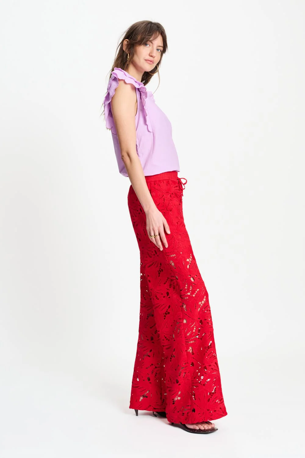 BROEK - Lace Bloom Red - Image 4