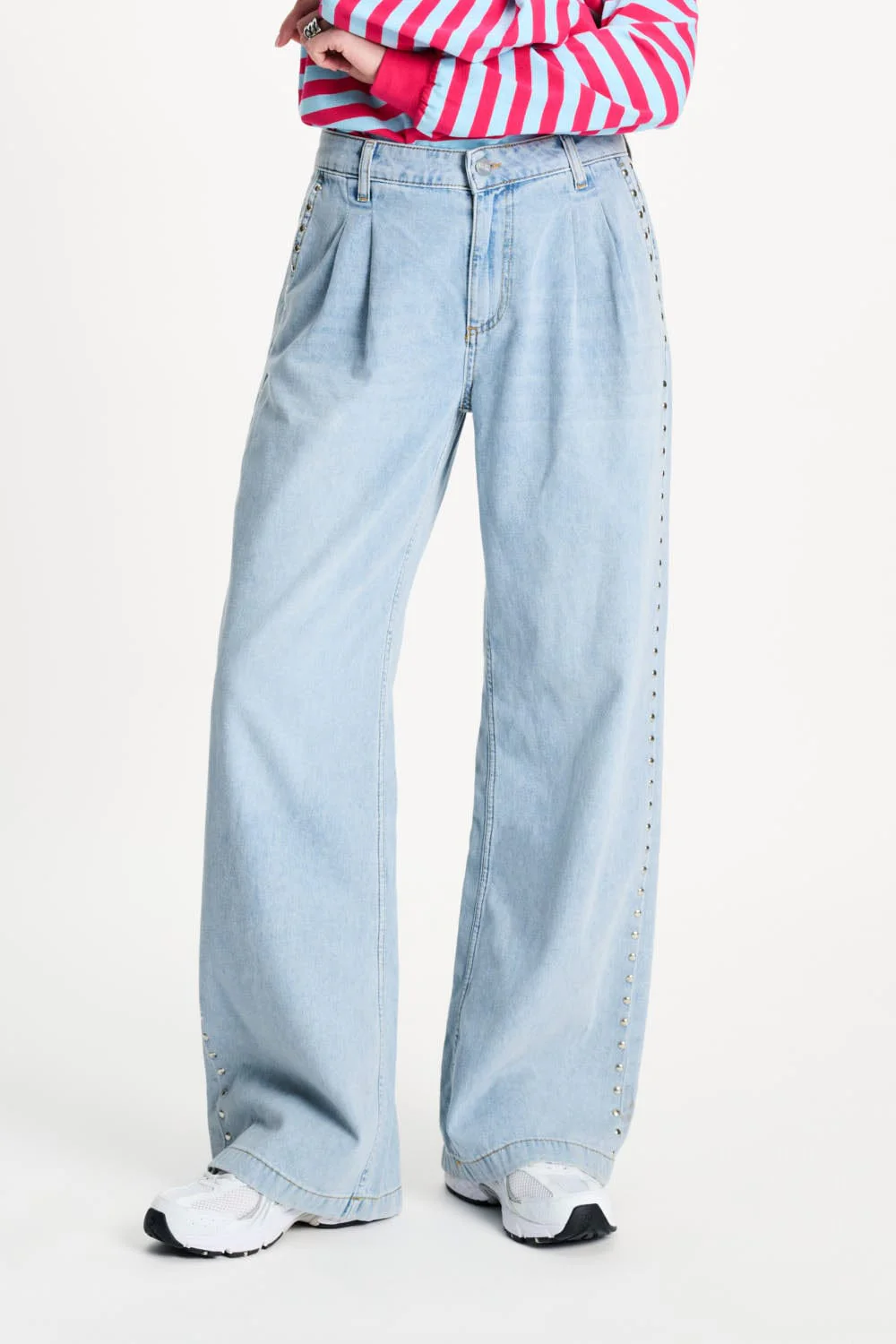 JEANS - Denim Mid Blue Studs - Image 3