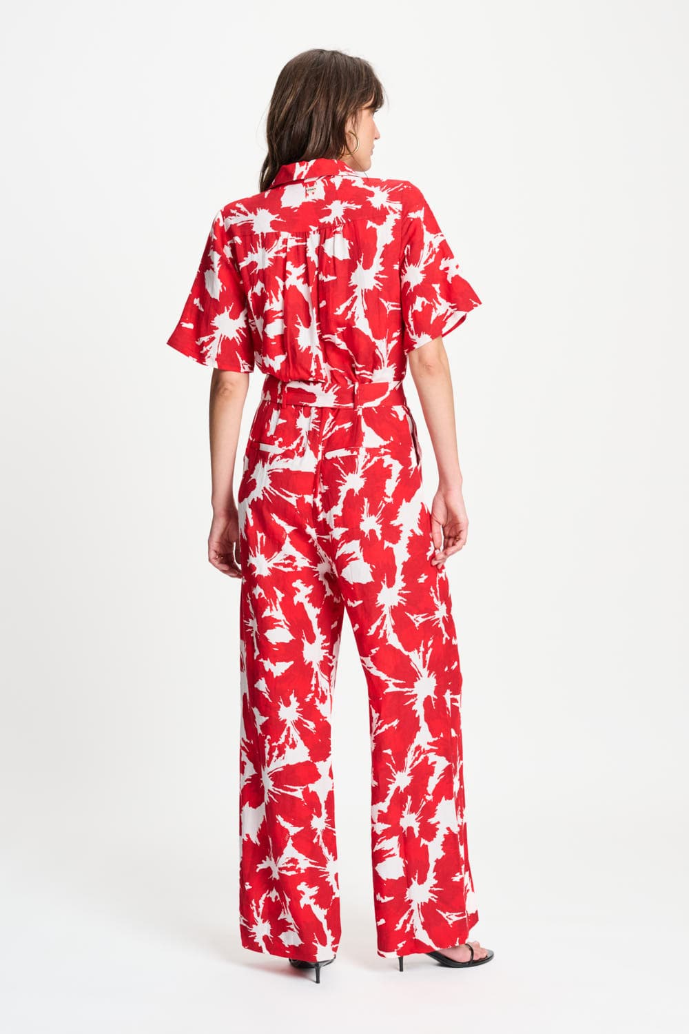 JUMPSUIT - Bubble Bloom Red Linen - Image 4