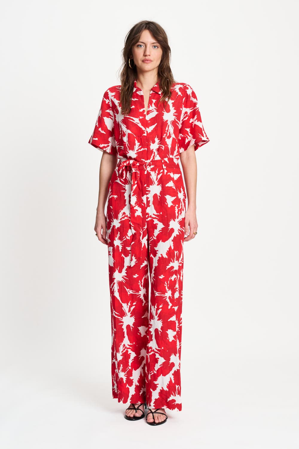 JUMPSUIT - Bubble Bloom Red Linen - Image 6