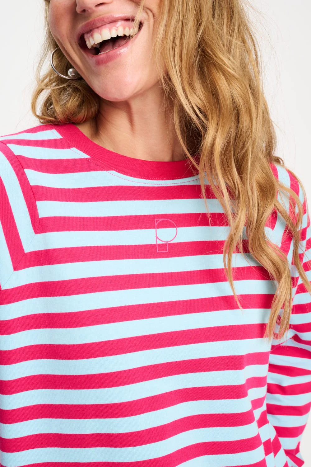 TOP - Striped Bright Rose Blue - Image 6