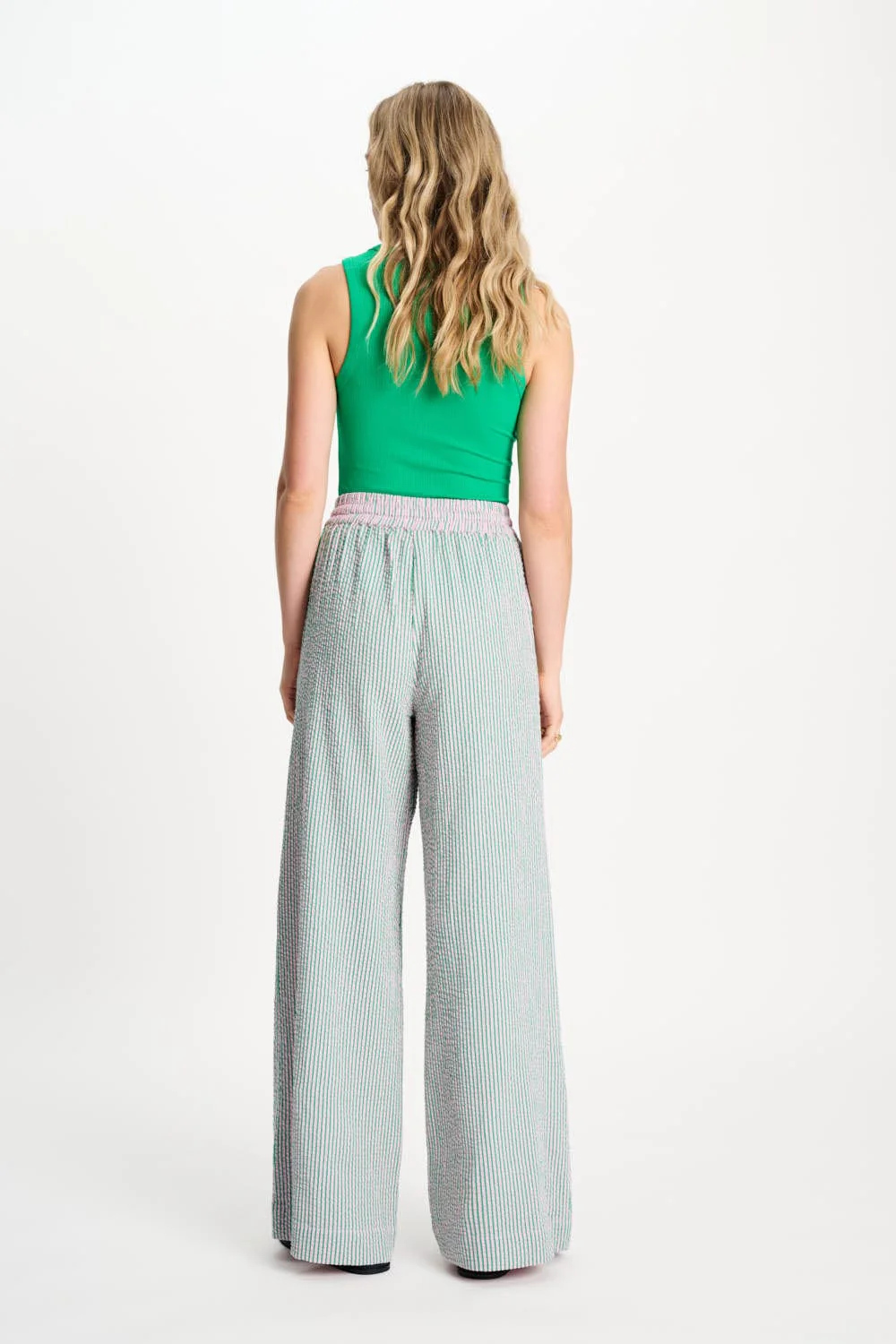 BROEK - Seersucker Green Pink - Image 5