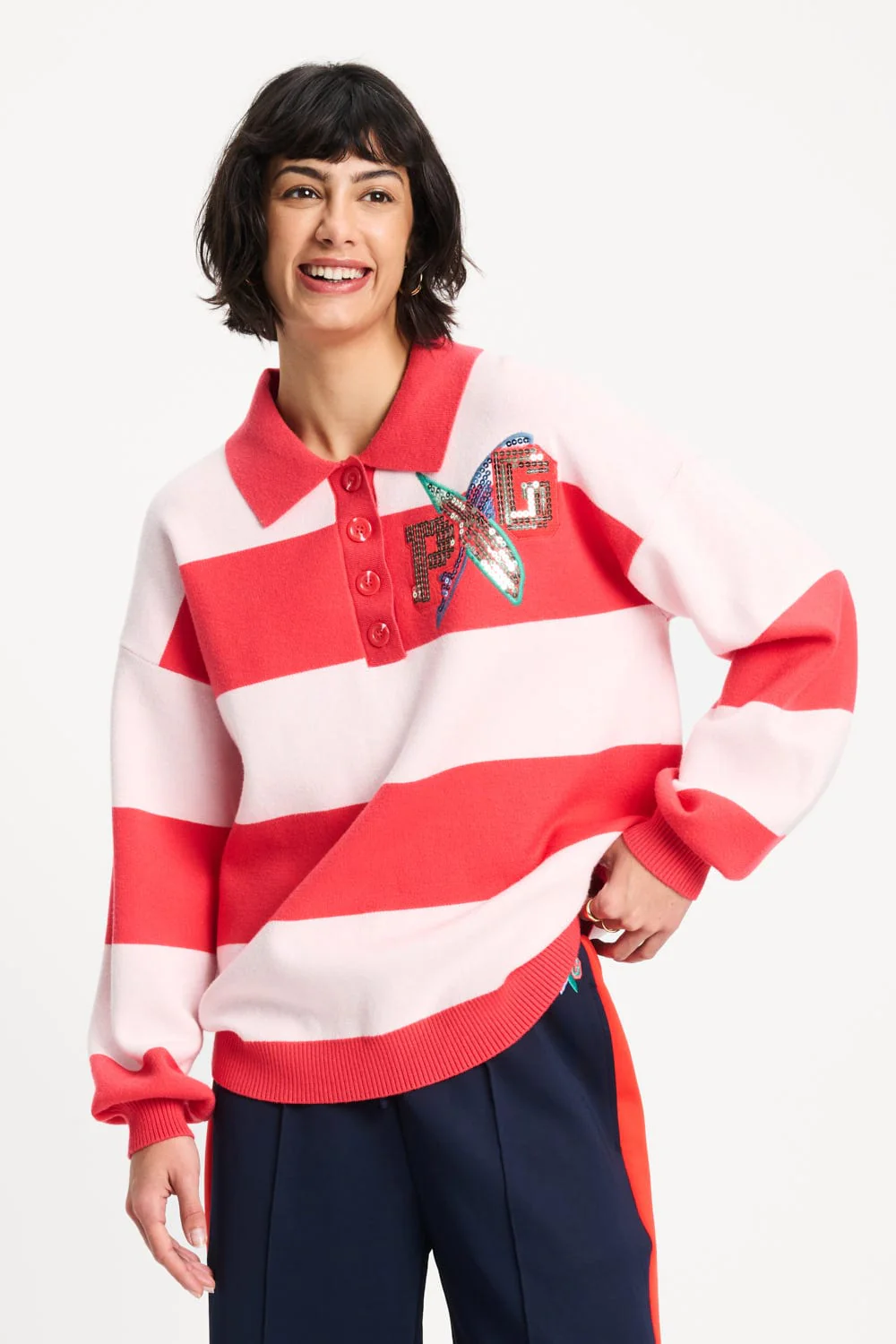 TRUI - Polo Stripes Coral - Image 3