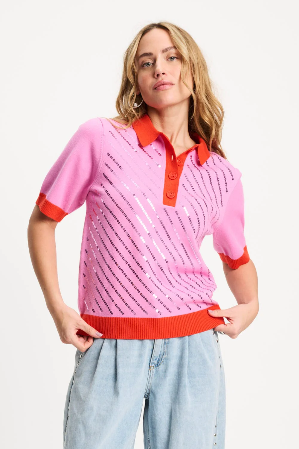TOP - Polo Sequins Cheering Pink - Image 3