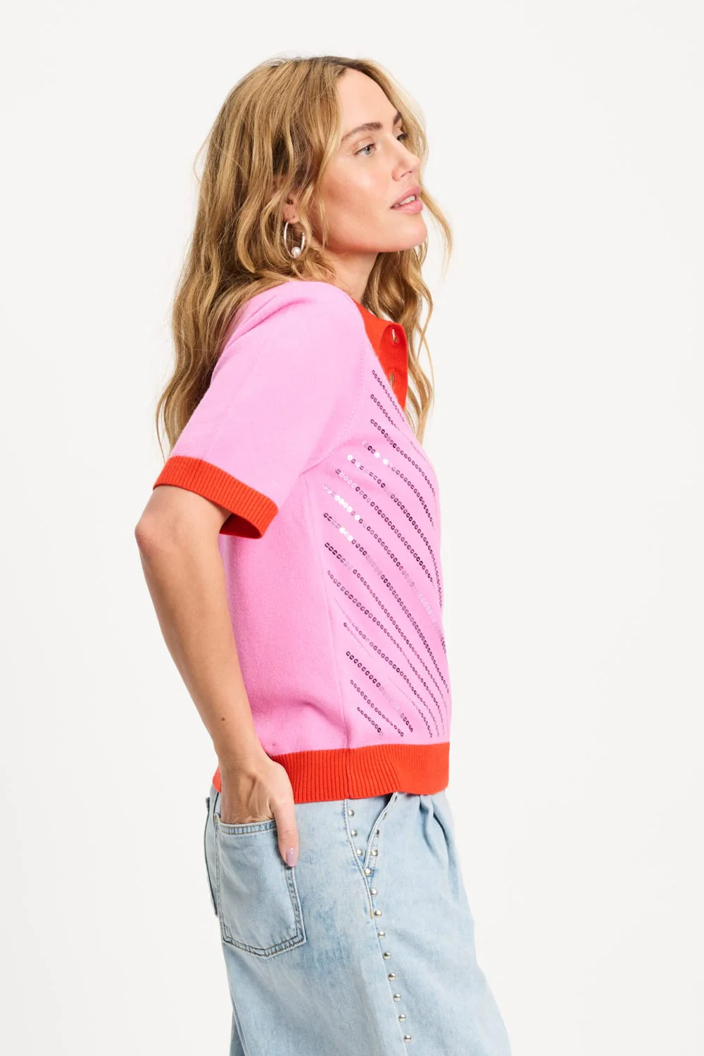 TOP - Polo Sequins Cheering Pink - Image 4