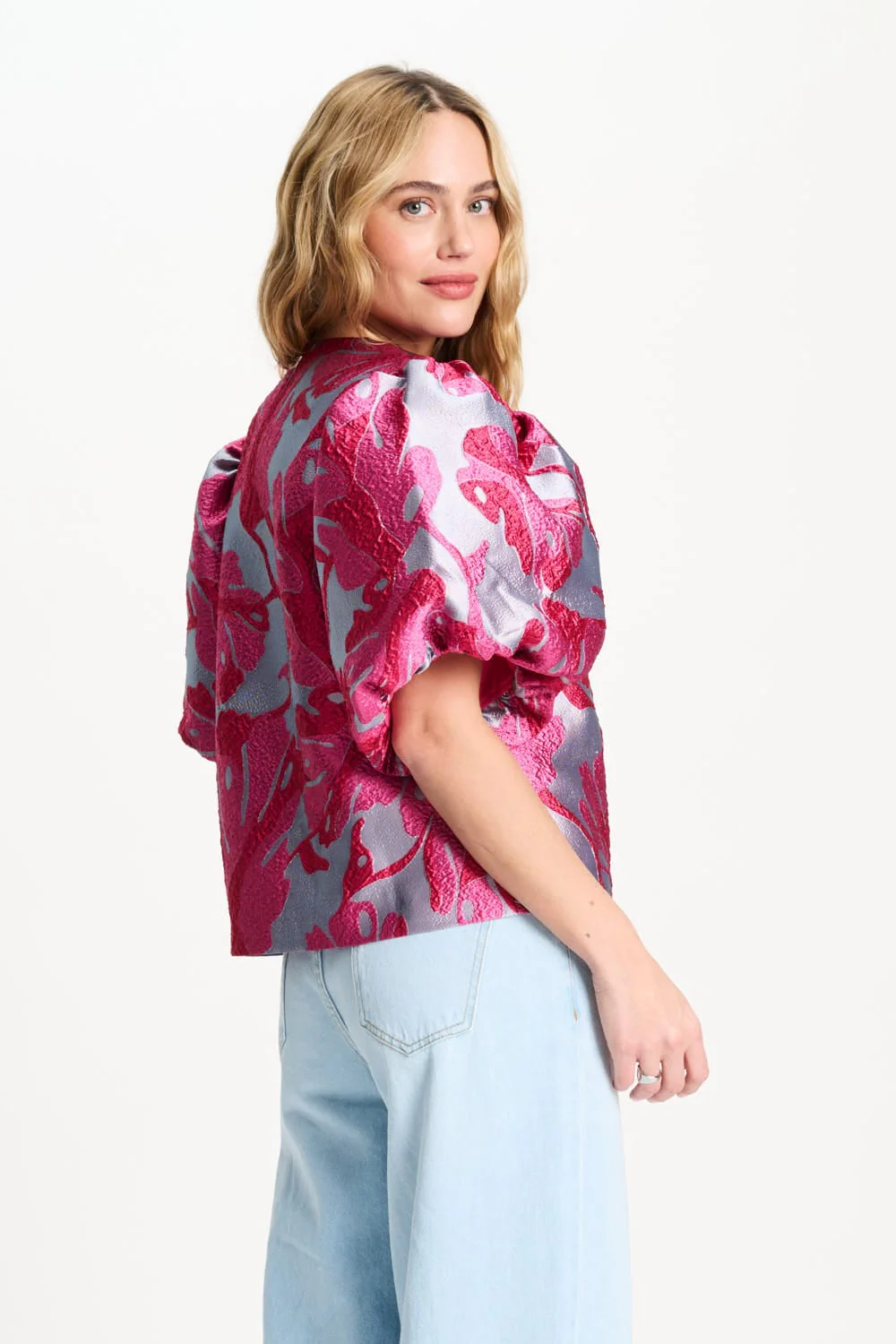 TOP - Urban Flora Blue Jacquard - Image 3