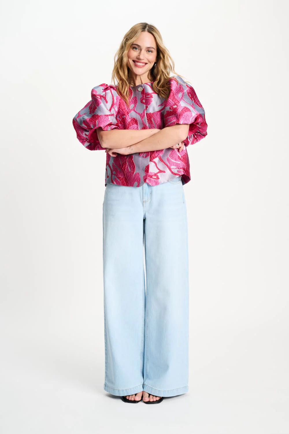 TOP - Urban Flora Blue Jacquard - Image 4