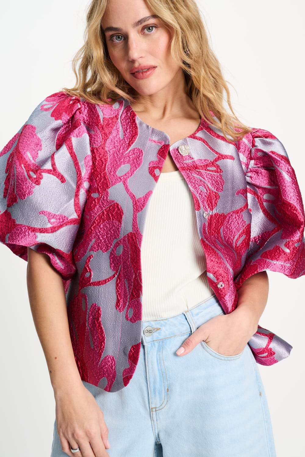 TOP - Urban Flora Blue Jacquard - Image 6