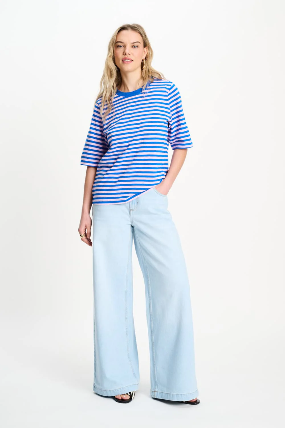 TSHIRT - Stripe Blue Pink - Image 3