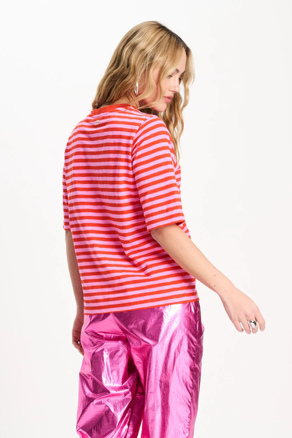 TSHIRT - Stripe Orange Pink - Image 4