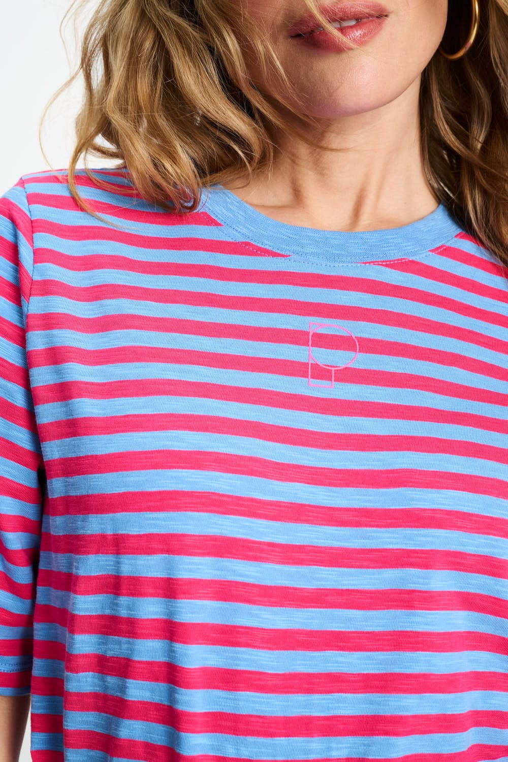 TSHIRT - Striped Smashing Blue Bright Rose - Image 5